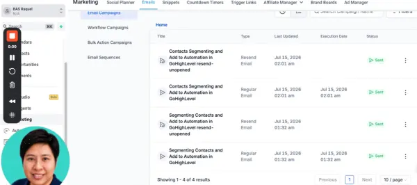 Email Campaign - GoHighLevel